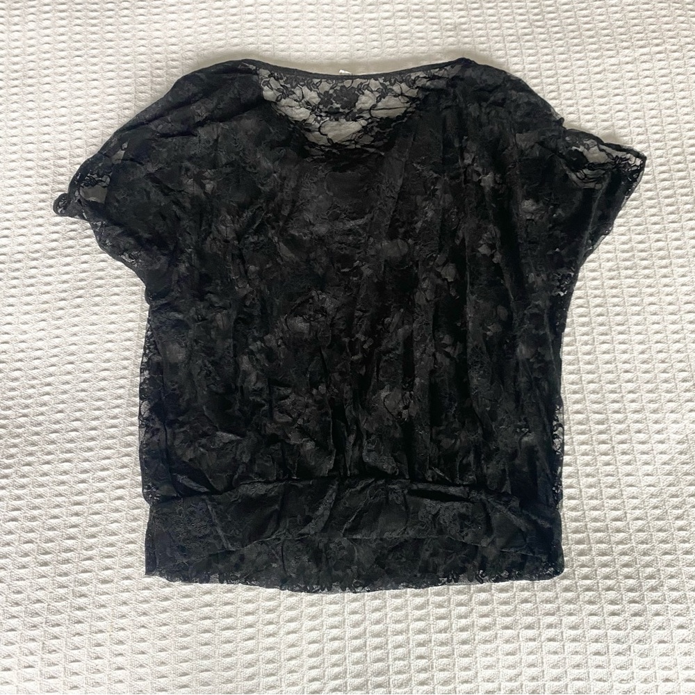 Express Elegant Black Floral Lace Blouse - Picture 4 of 4